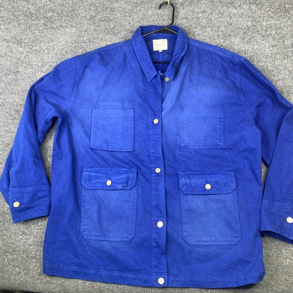 Reformation Callum Cobalt Blue Denim Chore Jacket Utility Workwear XXL